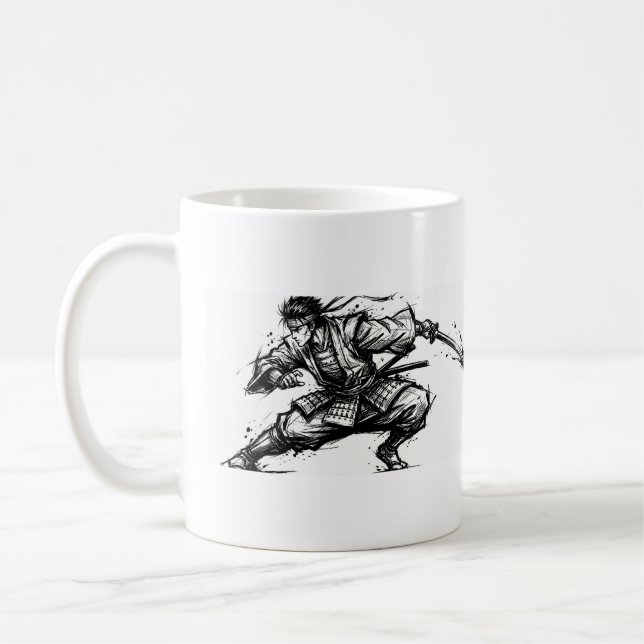 Mug Samurai Japonais Encre de Chine  (Gauche)