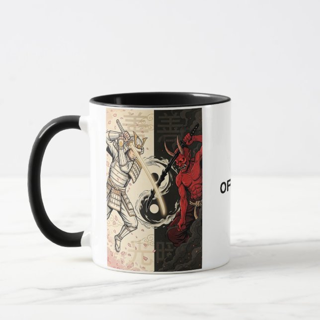 Mug Samurai vs Japanese Oni Demon Dual Yin Yang Graphi (Gauche)