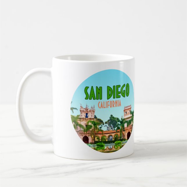 Mug San Diego Balboa Park Californie Vintage (Gauche)