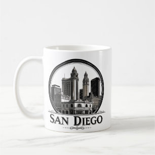 Mug San Diego California Skyline Art moderne Cityscape
