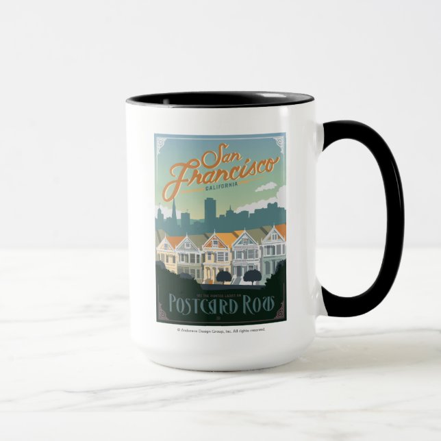 Mug San Francisco, CA - Ligne carte postale (Droite)