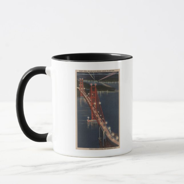 Mug San Francisco, CA - Vue nocturne de Golden Gate (Gauche)
