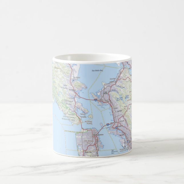 Mug San Francisco et la carte de la baie (Centre)
