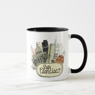 Mug San Francisco tirée par la main