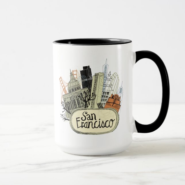Mug San Francisco tirée par la main (Droite)