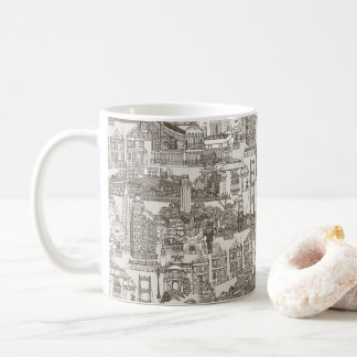Mug San Francisco toile thé marron forte blanche