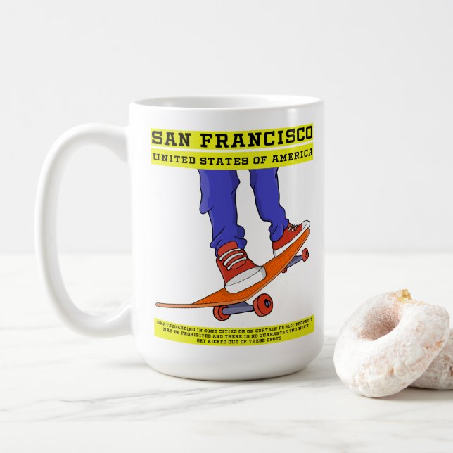 Mug San Francisco, USA Patinage (Avec donut)