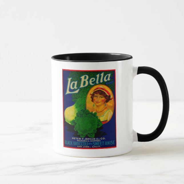 Mug San Jose, CalifornieLa Bella Étiquette végétal (Droite)