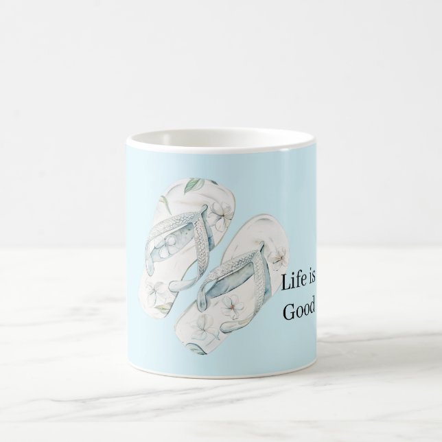 Mug Sandales à fleurs blanches Aloha (Centre)