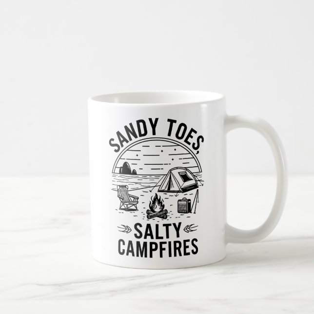 Mug Sandy Toes Salty Campfires Conception du camping (Droite)