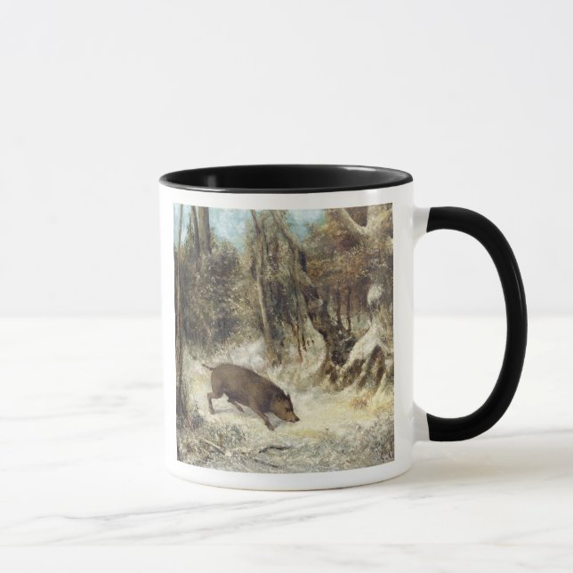 Mug Sanglier dans la neige, signée comme Courbet (Droite)
