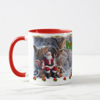 Mug Santa and Friends wish you a Happy Holidays on a