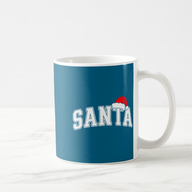 Mug Santa Christmas Varsity Text With Hat Family Xmas  (Droite)