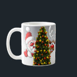 Mug Santa claus and reindeer behind a christmas tree.j<br><div class="desc">christmas santa claus reindeer,  frofrisend friends ful funny ,  vintage magic snowflake art,  2020 happy new year,  joy gift snow flying,  year new celebration deer,  happy xmas winter holiday,  bell merry cartoon illustration,  fun animal cute,  reindeer christmas clmas</div>