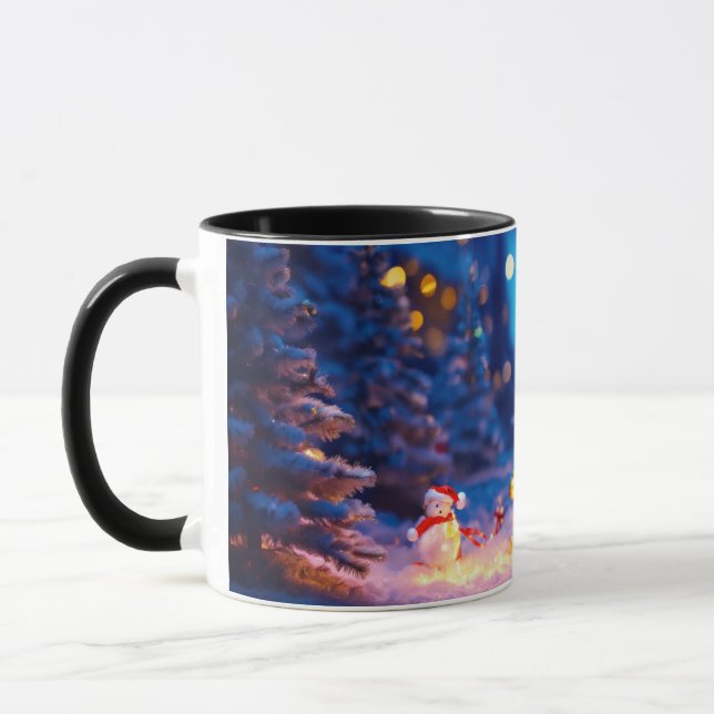 Mug Santa Claus, arbre de Noël 3D boisée design (Gauche)