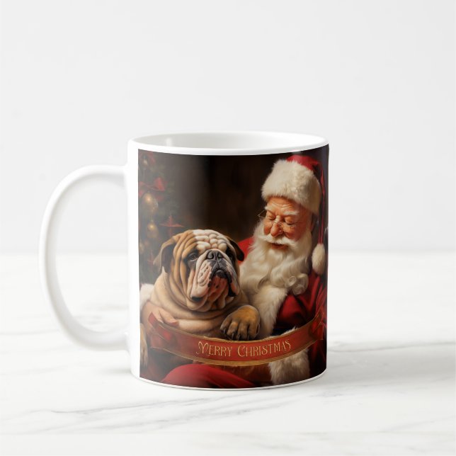 Mug Santa Claus avec Bulldog anglais (Gauche)