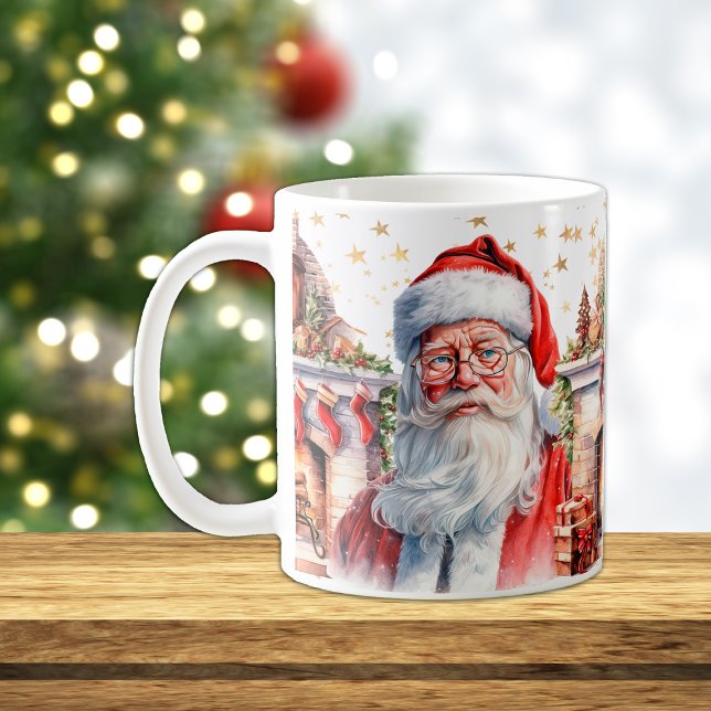Mug Santa Claus classique avec cheminée Noël (Créateur téléchargé)
