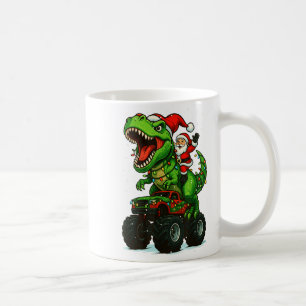 Mug Santa Claus Dinosaur Trex Monster Truck Merry Xmas
