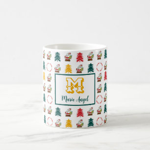 Mug Santa Claus et arbres de Noël Monogrammé