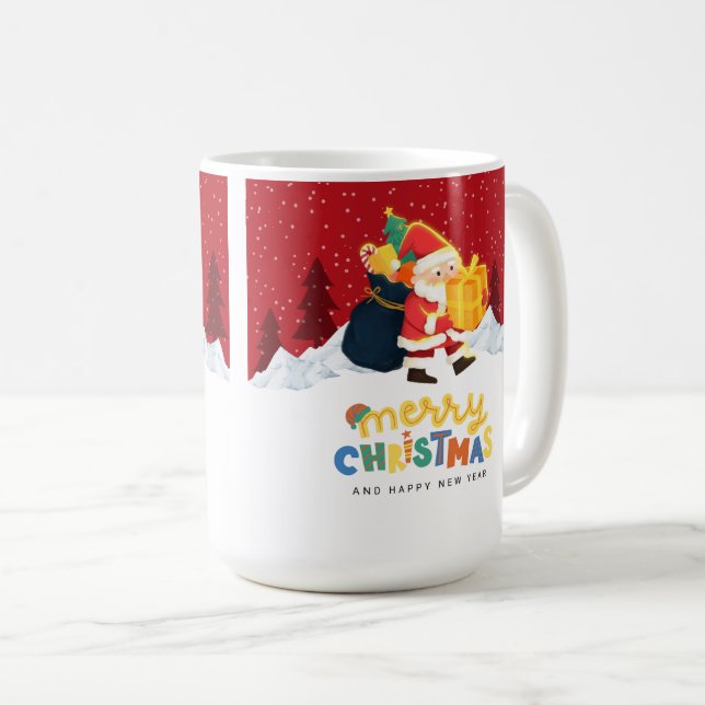 Mug Santa Claus in a Magical Winter Wonderland — Merry (Devant droit)