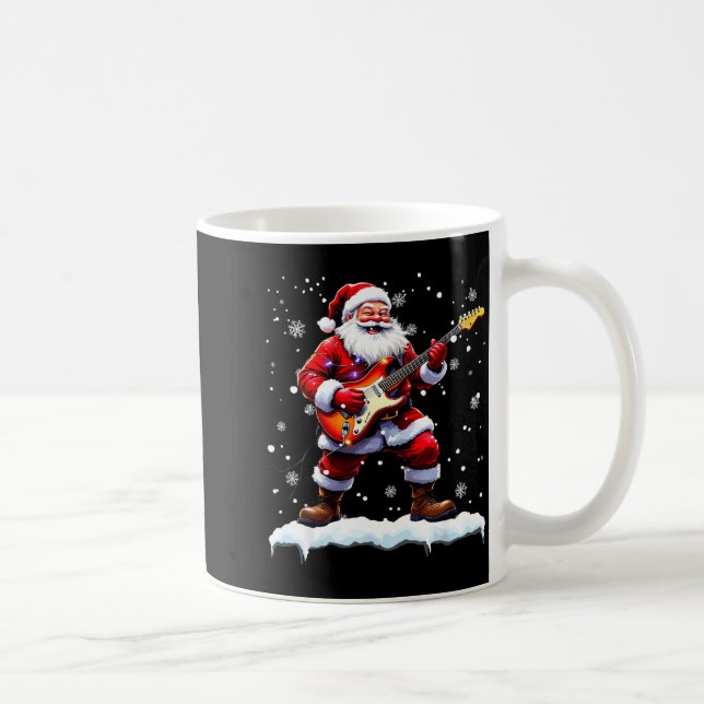 Mug Santa Claus Playing B Guitar Christmas Xmas Music  (Droite)