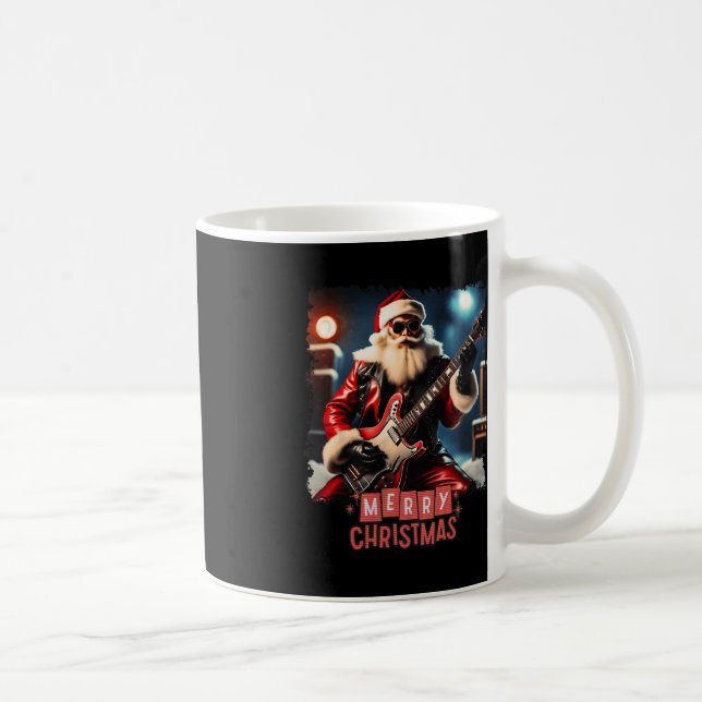 Mug Santa Claus Rock Guitare Joyeux Noël (Droite)