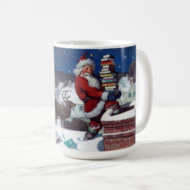 Mug Santa delivering armload of books by Wyeth (Devant droit)