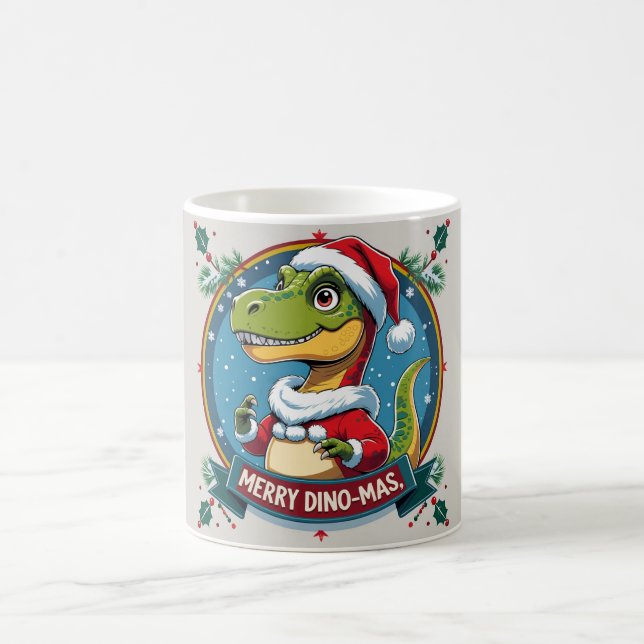 Mug Santa Dinosaur Christmas Funny “Merry Dino-Mas”  (Centre)