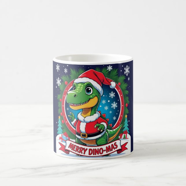 Mug Santa Dinosaur Christmas Funny “Merry Dino-Mas”  (Centre)