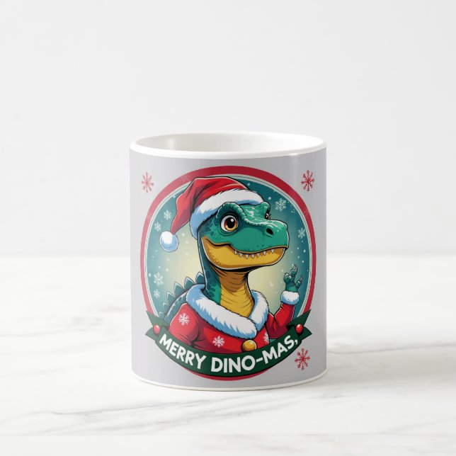 Mug Santa Dinosaur Christmas Funny “Merry Dino-Mas”  (Centre)