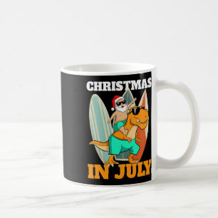 Mug Santa Dinosaur Fête de Noël à mi-année sur la plag