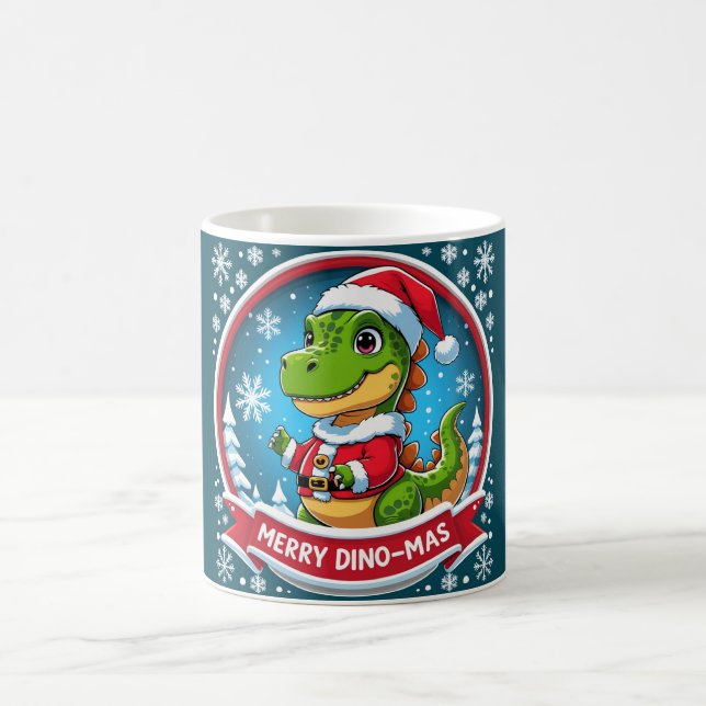 Mug Santa Dinosaur Noël Drôle “Joyeux Dino-Mas”  (Centre)