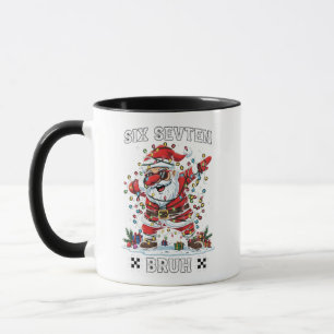Mug 🎅Santa dit Six Sept Meme Drôle de Père Noël tenan
