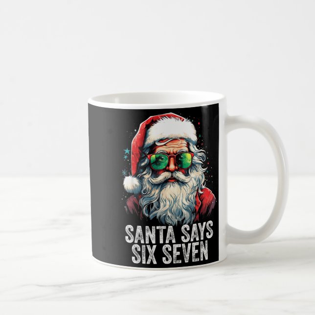 Mug Santa dit six sept Noël drôle 67 Meme Santa (Droite)