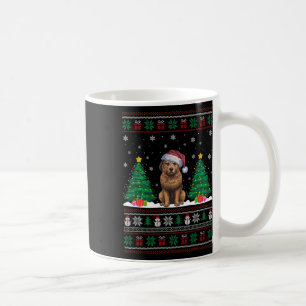 Mug Santa Hat Briard Chien de Noël Lumières Arbre Vila