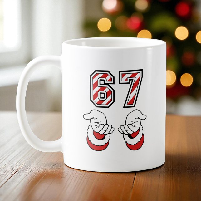 Mug Santa Noël Meme Six Sept 67 6 7 Vacances (Créateur téléchargé)