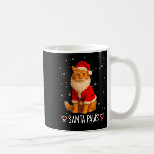 Mug Santa Paws Drôle Chat Tabby Orange Noël Vacances