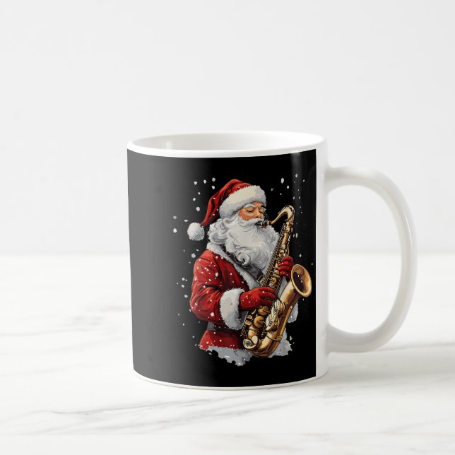 Mug Santa Playing Saxophone Xmas Musician Saxophonist  (Droite)