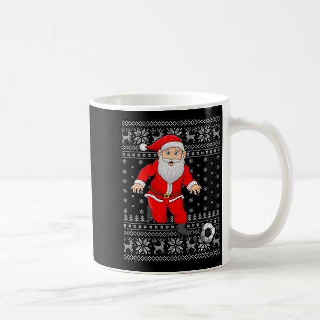 Mug Santa Playing Soccer Football Ugly Christmas Sweat (Droite)