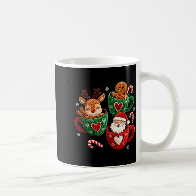 Mug Santa Reindeer Gingerbread Faux Yarn Christmas  (Droite)