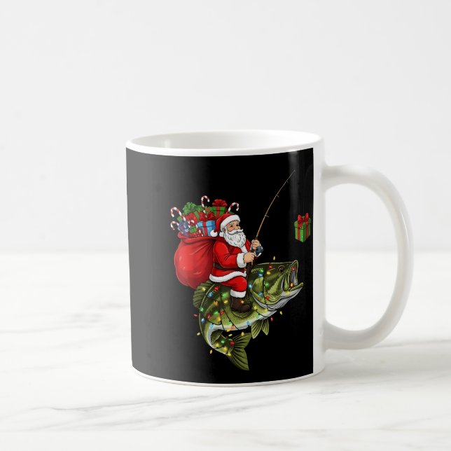 Mug Santa Riding B Fish Christmas Fishing Funny Xmas P (Droite)