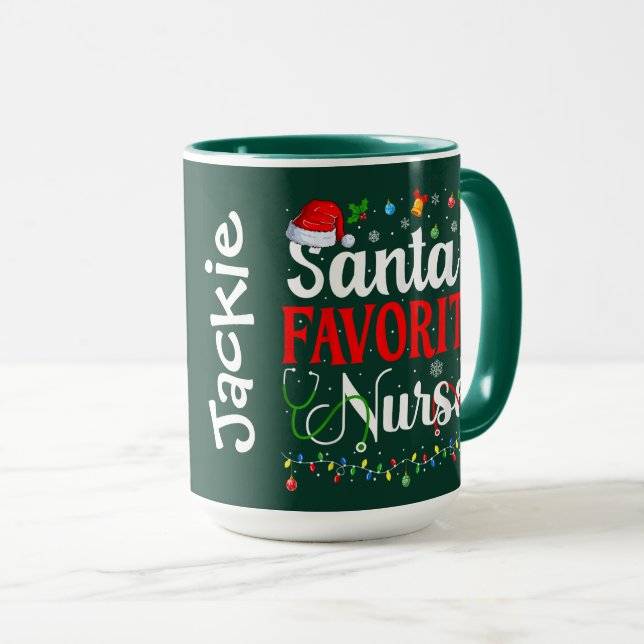 Mug Santa’s Favorite Nurse (Devant droit)