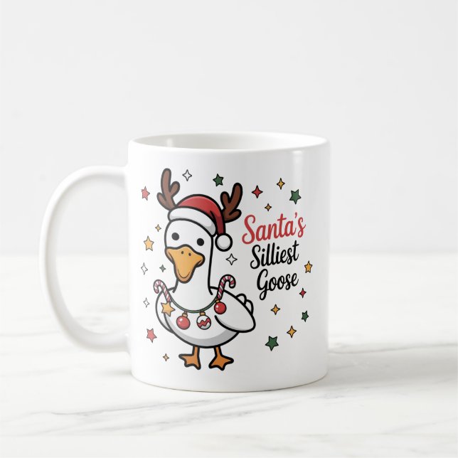 Mug Santa Silly Goose Noël Canard Drôle Mignon  (Gauche)