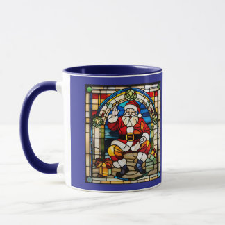 Mug Santa Stained Glass Christmas