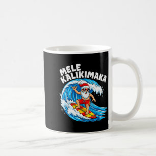 Mug Santa surfant Mele Kalikimaka Noël hawaïen