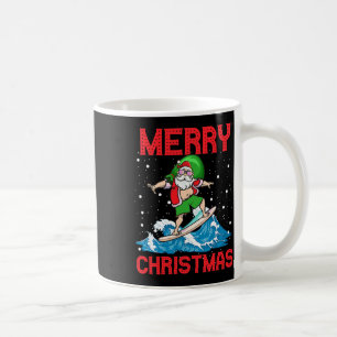 Mug Santa surfant sur une vague énorme Enfants Jeunes 