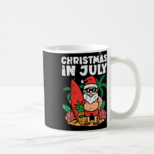 Mug Santa surfeur plage Noël en juillet drôle d'été