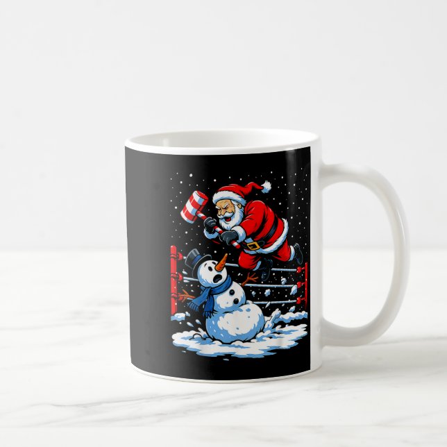 Mug Santa Xmas Neige Lumières Lutte Drôle Lutte C (Droite)