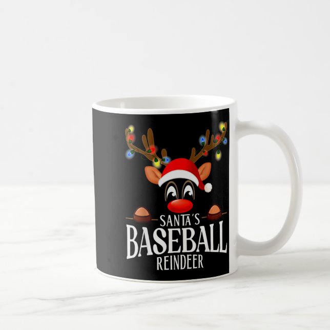 Mug Santa's Baseball Reindeer Funny Xmas Matching Pjs  (Droite)