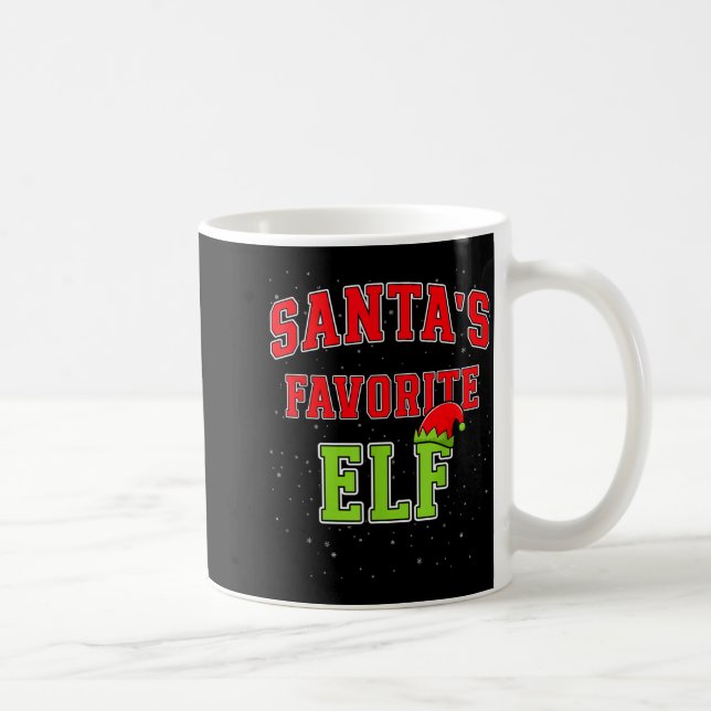 Mug Santa's Favorite Elf Christmas Family Matching Gro (Droite)